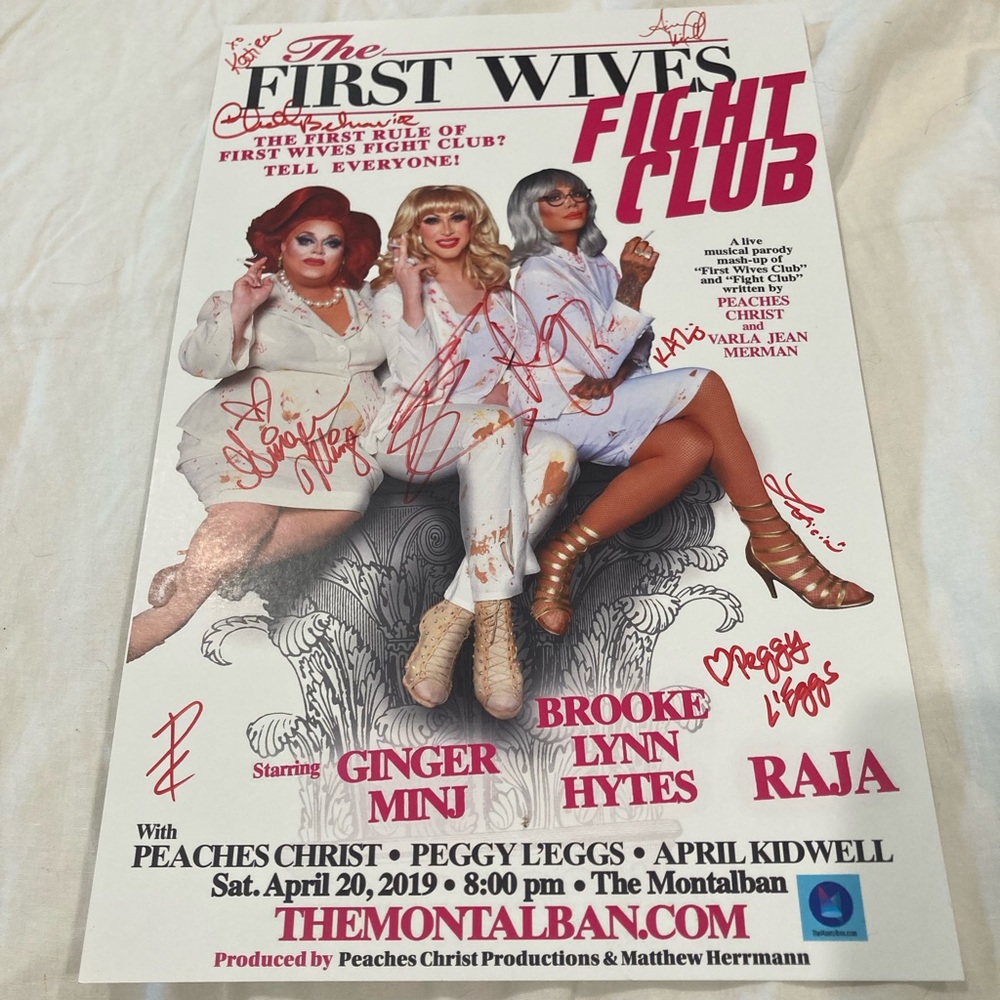 First Wives Fight Club Peaches Christ Production Signed Poster
